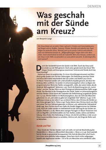 Perspektive 2015 04 was geschah mit der suende am kreuz