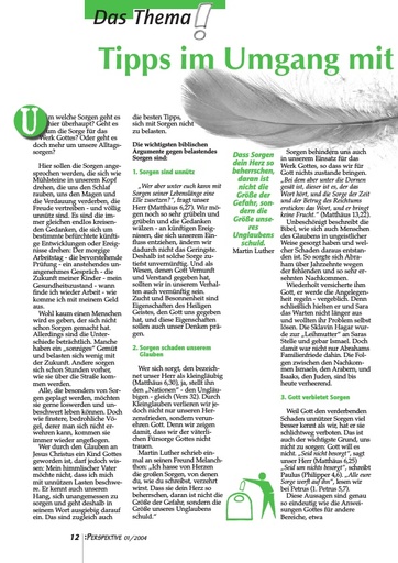 Perspektive 2004 01 tipps im umgang mit sorgen
