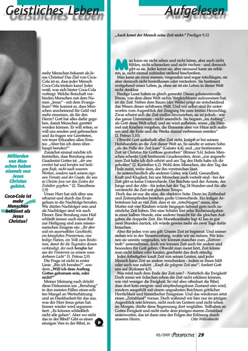 Perspektive 2001 05 auch der mensch kennt seine zeit nicht