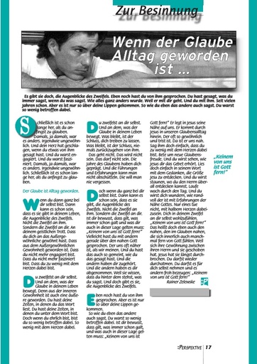 Perspektive 2001 04 wenn der glaube alltag geworden ist