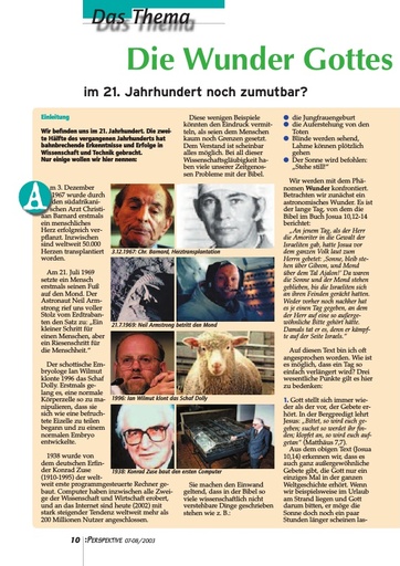 Perspektive 2003 07 die wunder gottes in der bibel