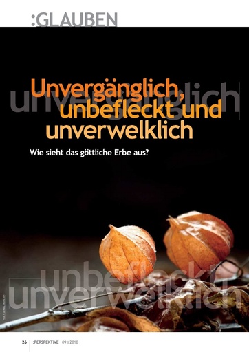 Perspektive 2010 09 unvergaenglich unbefleckt und unverwelklich