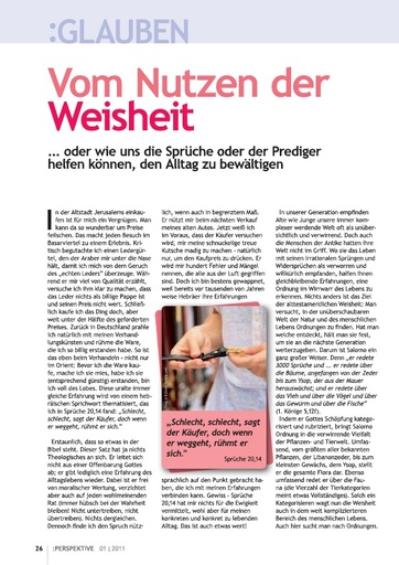 Perspektive 2011 01 vom nutzen der weisheit