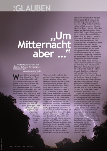 Perspektive 2011 10 um mitternacht aber