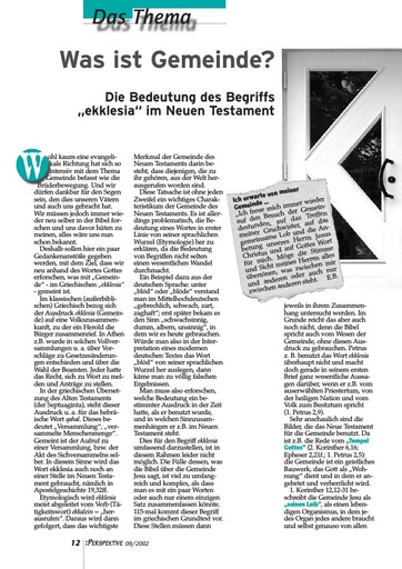Perspektive 2002 09 was ist gemeinde