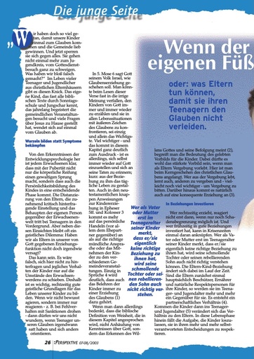 Perspektive 2003 07 wenn der glaube lernt auf eigenen fuessen zu stehen