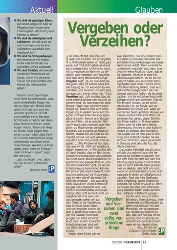 Perspektive 2006 05 vergeben oder verzeihen