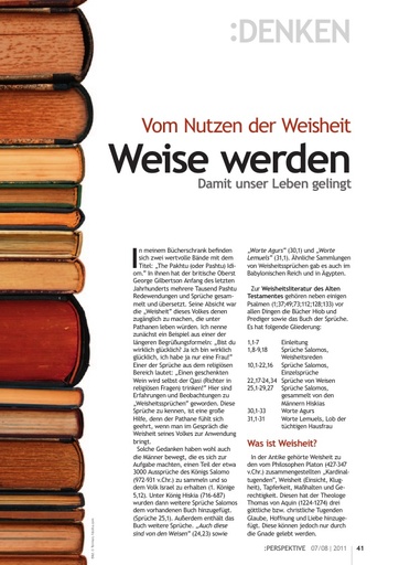 Perspektive 2011 07 weise werden