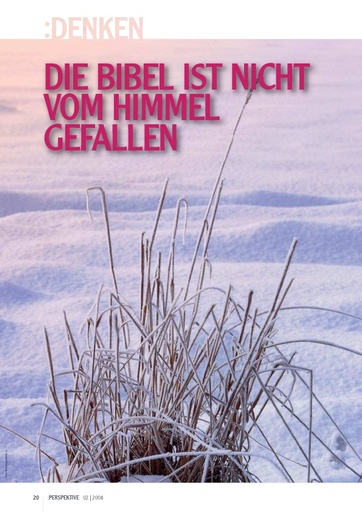 Perspektive 2008 02 die bibel ist nicht vom himmel gefallen