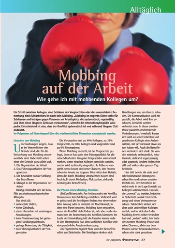 Perspektive 2005 07 mobbing auf der arbeit