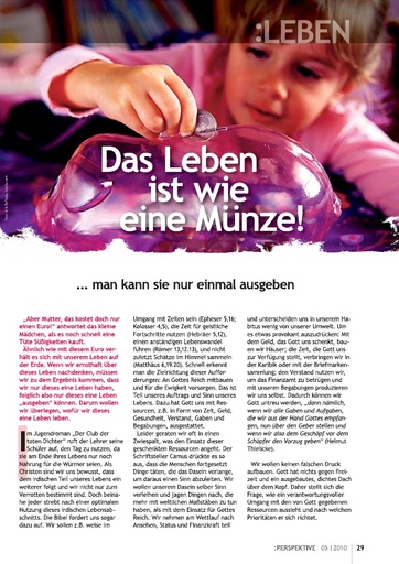 Perspektive 2010 05 das leben ist wie eine muenze
