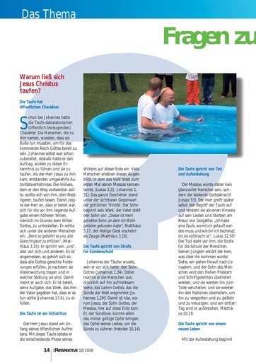 Perspektive 2006 10 fragen zur taufe