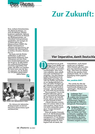 Perspektive 2003 10 zur zukunft bitte umsteigen