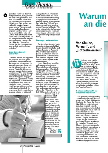 Perspektive 2003 11 warum es vernuenftig ist an die existenz gottes zu glauben