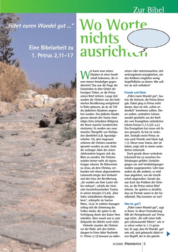 Perspektive 2005 01 wo worte nichts ausrichten