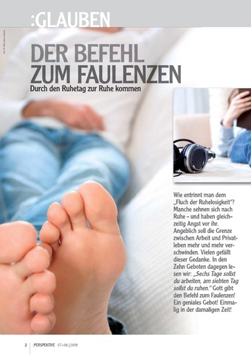 Perspektive 2009 07 der befehl zum faulenzen
