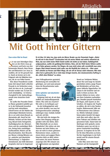 Perspektive 2005 02 mit gott hinter gittern