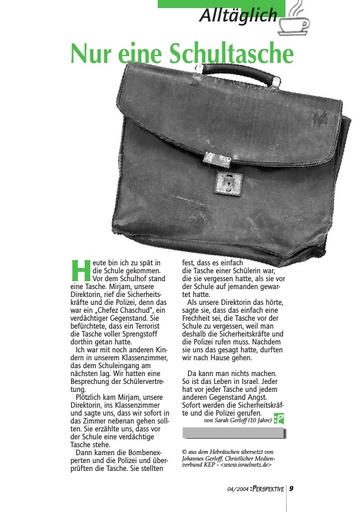 Perspektive 2004 04 nur eine schultasche