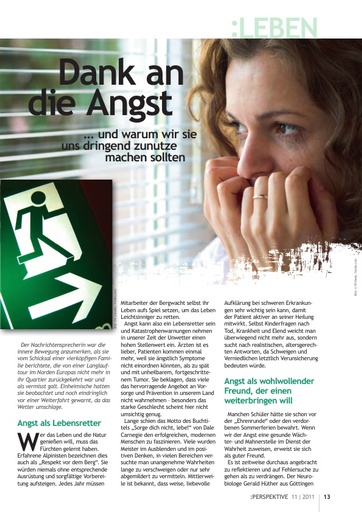 Perspektive 2011 11 dank an die angst