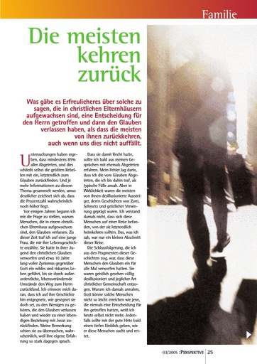 Perspektive 2005 03 die meisten kehren zurueck