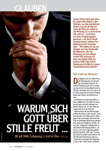 Perspektive 2009 07 warum sich gott ueber stille freut