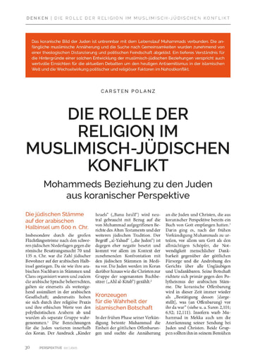 Perspektive 2021 02 Die Rolle der Religion im muslimisch jüdischen Konflikt