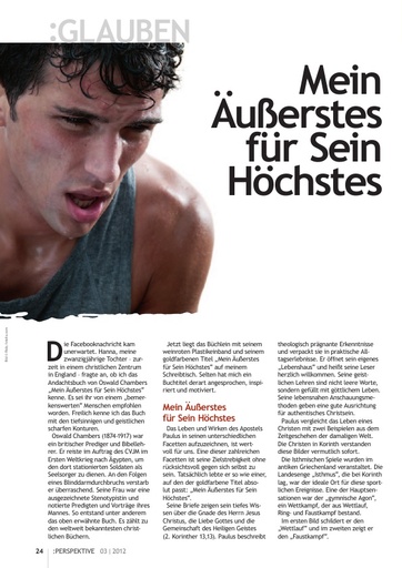 Perspektive 2012 03 mein aeusserstes fuer sein hoechstes