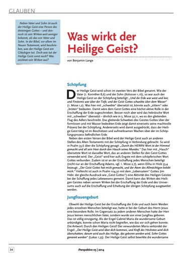 Perspektive 2014 05 was wirkt der heilige geist