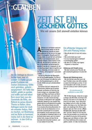 Perspektive 2009 07 zeit ist ein geschenk gottes
