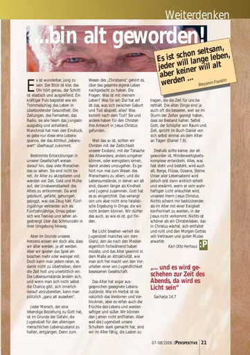 Perspektive 2006 07 bin alt geworden