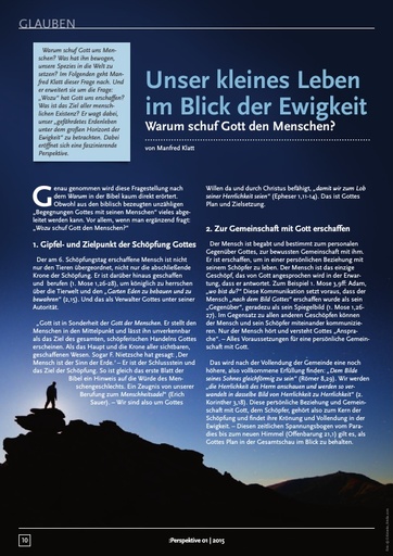 Perspektive 2015 01 unser kleines leben im blick der ewigkeit