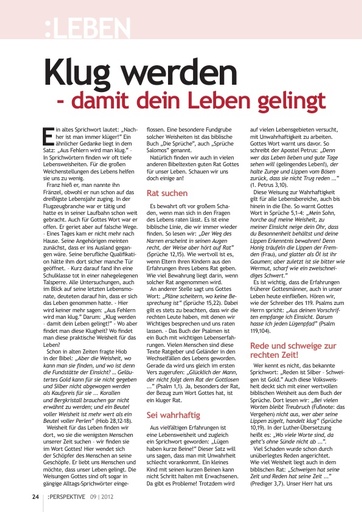 Perspektive 2012 09 klug werden damit dein leben gelingt