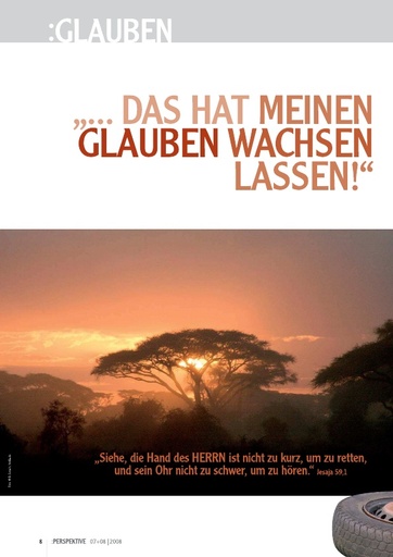 Perspektive 2008 07 das hat meinen glauben wachsen lassen