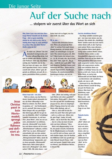 Perspektive 2005 01 auf der suche nach werten