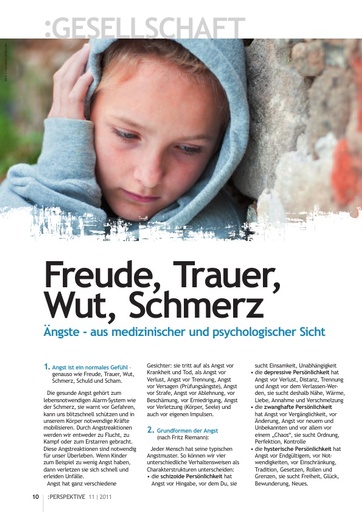 Perspektive 2011 11 freude trauer wut schmerz