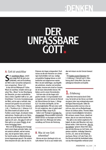 Perspektive 2009 06 der unfassbare gott