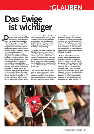 Perspektive 2013 11 das ewig ist wichtiger