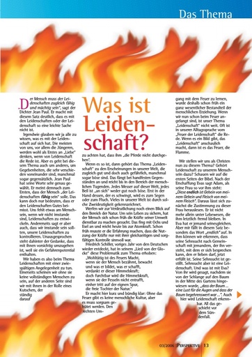 Perspektive 2006 03 was ist leidenschaft