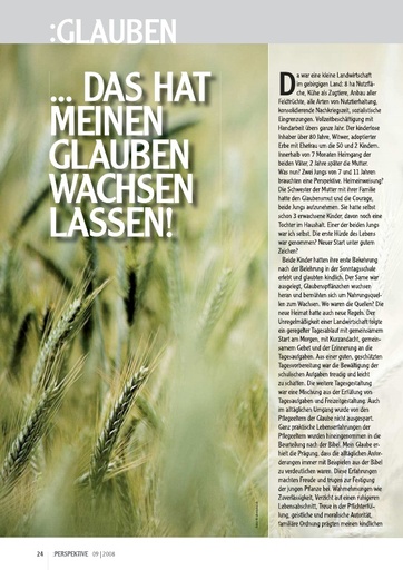 Perspektive 2008 09 das hat meinen glauben wachsen lassen