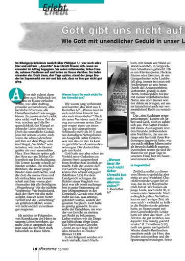 Perspektive 2003 03 gott gibt uns nicht auf