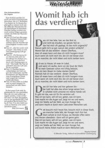 Perspektive 2003 09 womit hab ich das verdient
