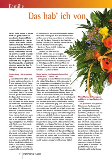 Perspektive 2005 05 das hab ich von meiner mutter gelernt