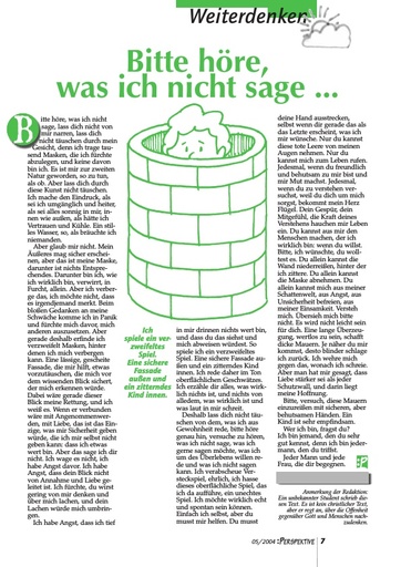 Perspektive 2004 05 bitte hoere was ich nicht sage