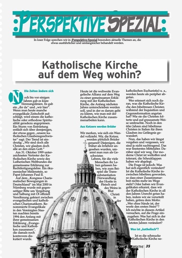 Perspektive 2001 10 katholische kirche auf dem weg wohin
