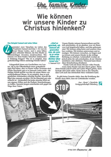Perspektive 2001 07 wie koennen wir unsere kinder zu christus hinlenken