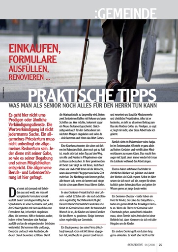 Perspektive 2008 04 praktische tipps was man als senior noch alles fuer den herrn tun kann