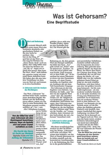 Perspektive 2001 06 was ist gehorsam