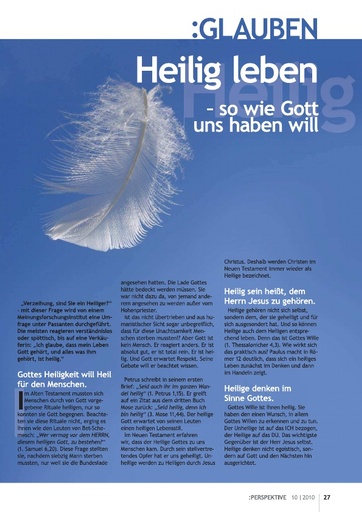 Perspektive 2010 10 heilig leben