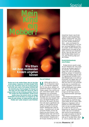 Perspektive 2006 07 mein kind ein mobber