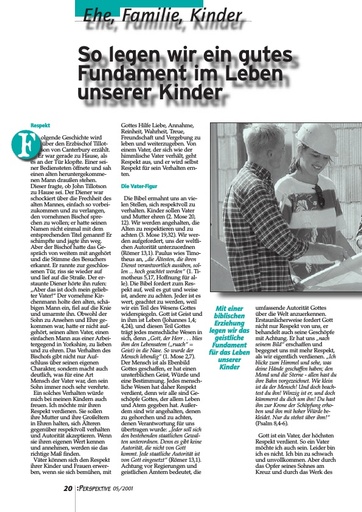 Perspektive 2001 05 so legen wir ein gutes fundament im leben unserer kinder